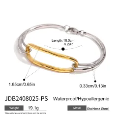 18K Stainless Steel Colour Matching Geometric Bracelet - Jdb2408025 Ps - View 1