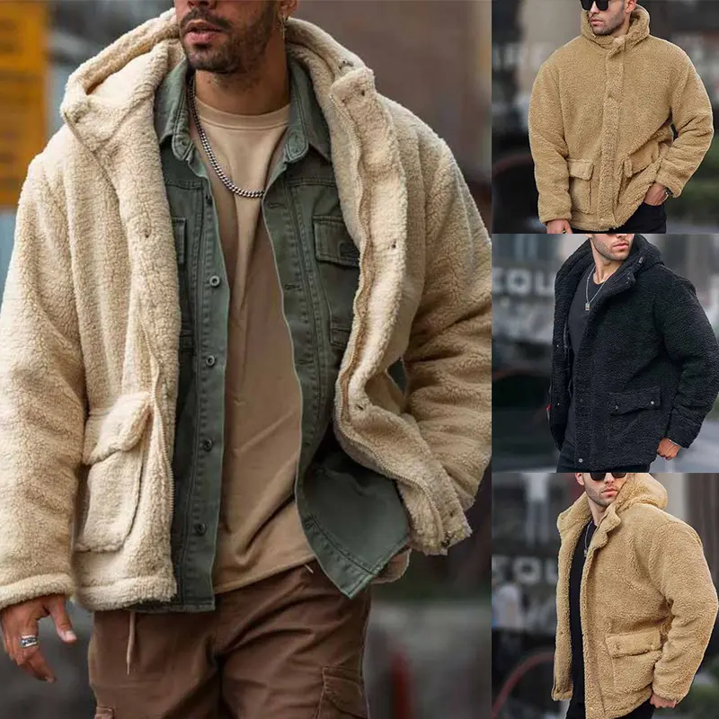Autumn And Winter Men's Hooded Solid Color