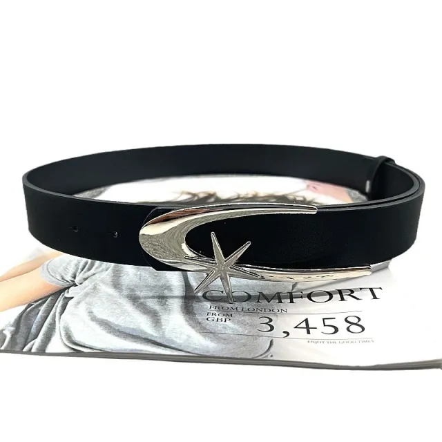 Versatile Belt For Women With Jeans New Crescent Moon Star Fashion Black - Shop at LoveMi