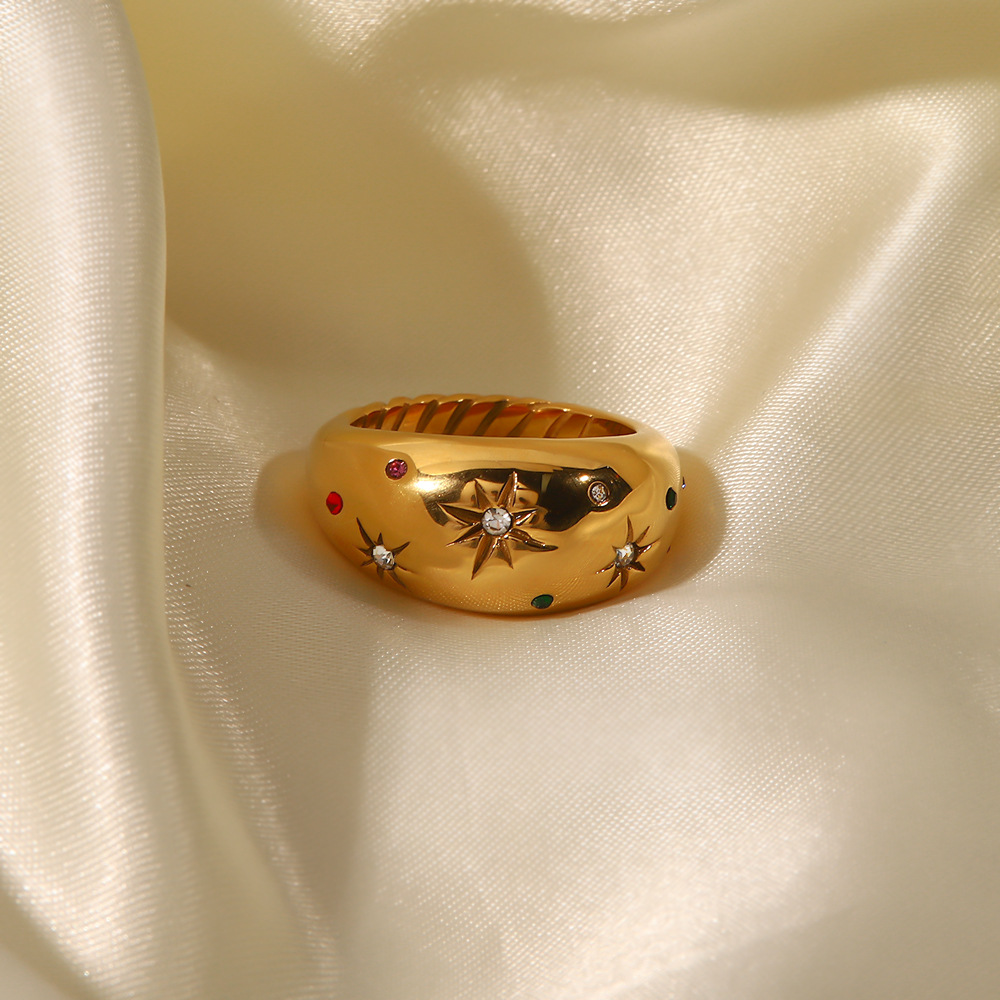 Women's Six-pointed Zircon Fashion Ring