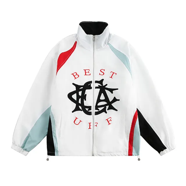 Embroidery Loose Jacket Men's And Women's Coats White - Shop at LoveMi