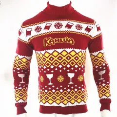 Men's Fashion Casual Long Sleeve Round Neck Christmas Sweater - Red - View 1