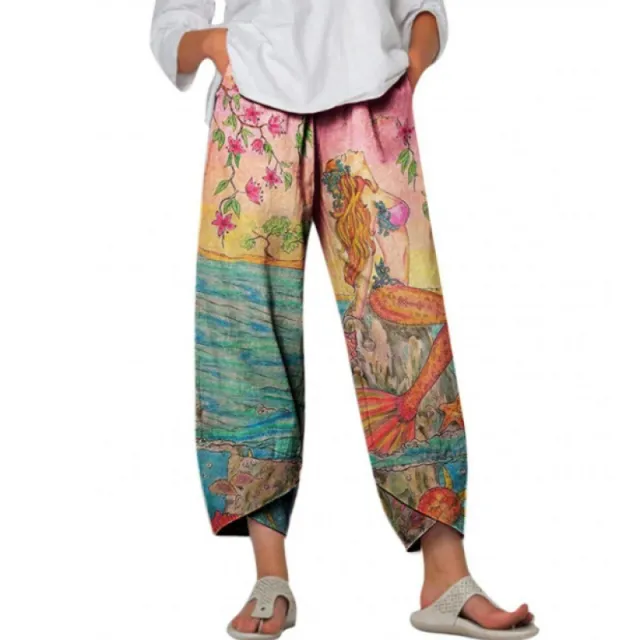 Bamboo Spring Loose Fashion Digital Printing Casual Summer Pants Tz01E23741630 - Shop at LoveMi
