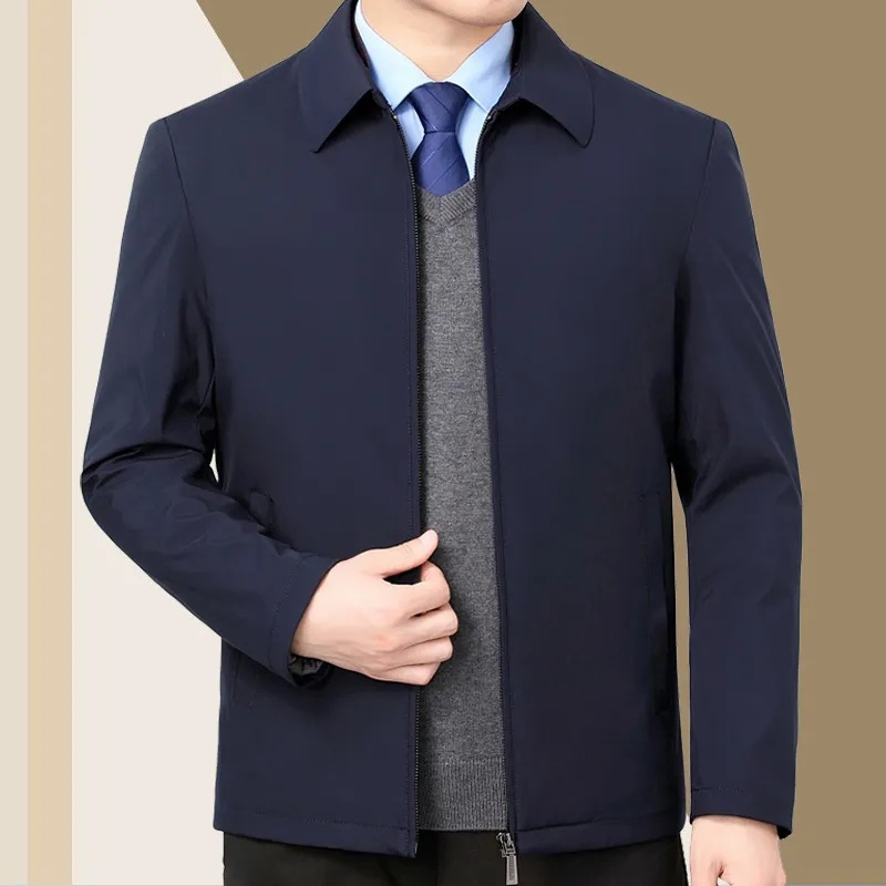 Chaqueta de Invierno Cortavientos para Hombre Chamarras Cremallera y Cuello Sola - Picture 9 of 10