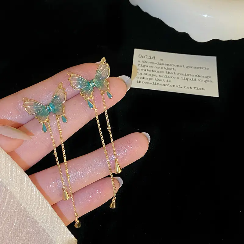 Fairy Butterfly Tassel Long Fashion Earrings
