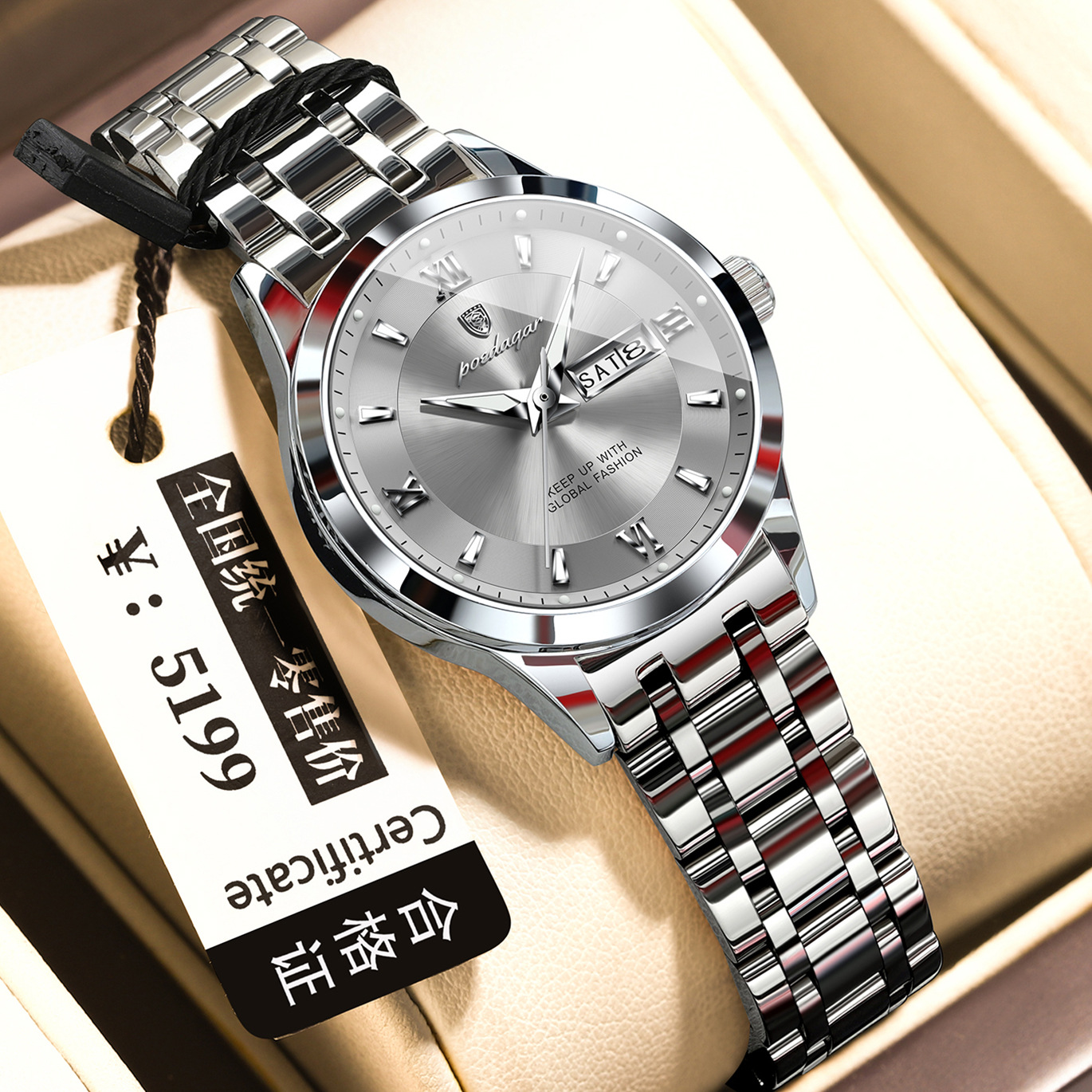 Waterproof Womens Watch Luminous Business Quartz