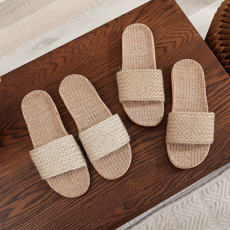 Sweat-absorbing Wooden-floor Cotton-linen Straw Sandals