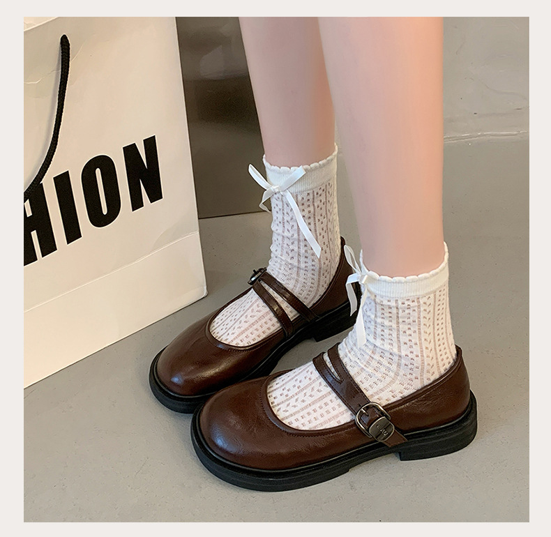 Retro Round Toe Chunky Heel Women's Shoes - Side View - Sarah Express