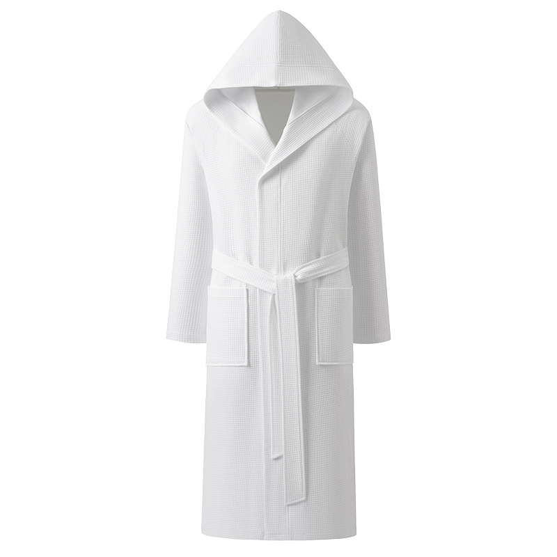 Mens Pure Cotton Hooded Bathrobe - Image 5