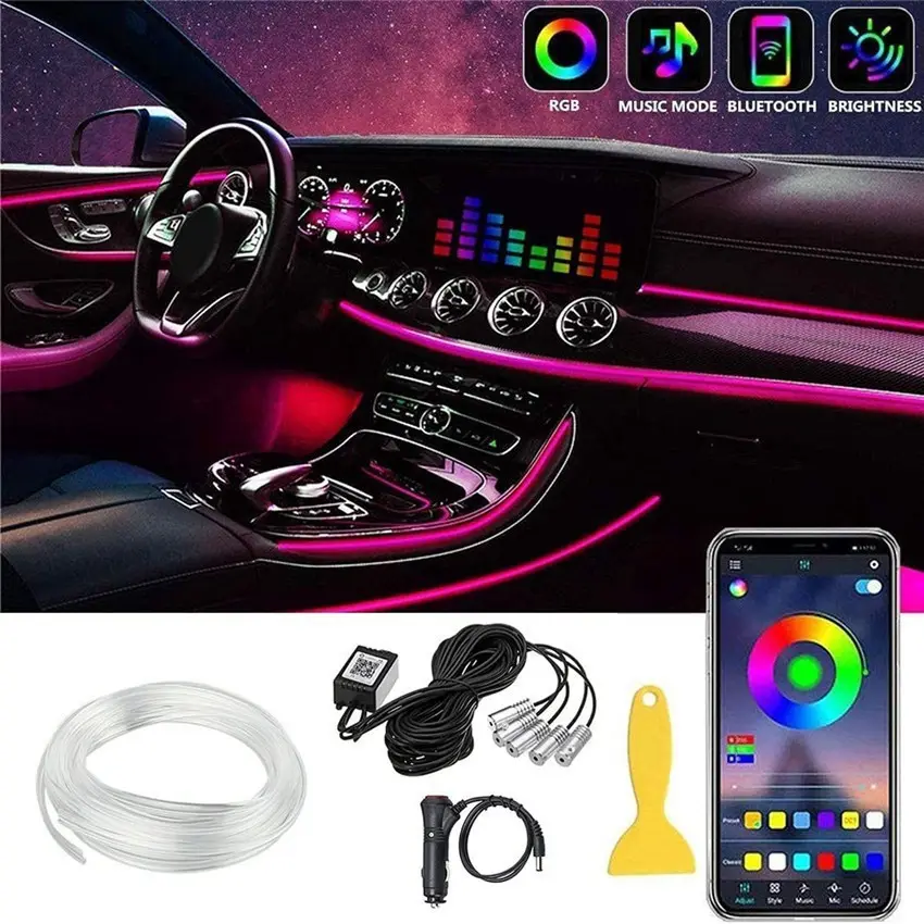 Car Interior Luminescent Light Ambience 64 Color