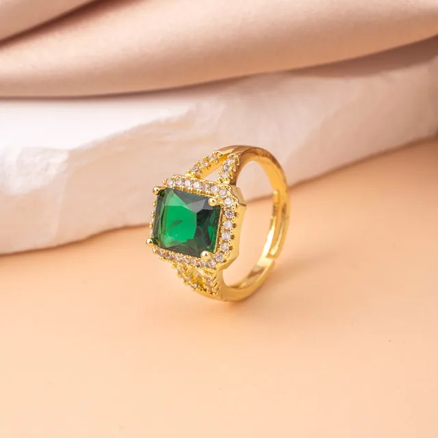 High end Retro Emerald Luxury Colored Gems Ring Gold - Shop at LoveMi