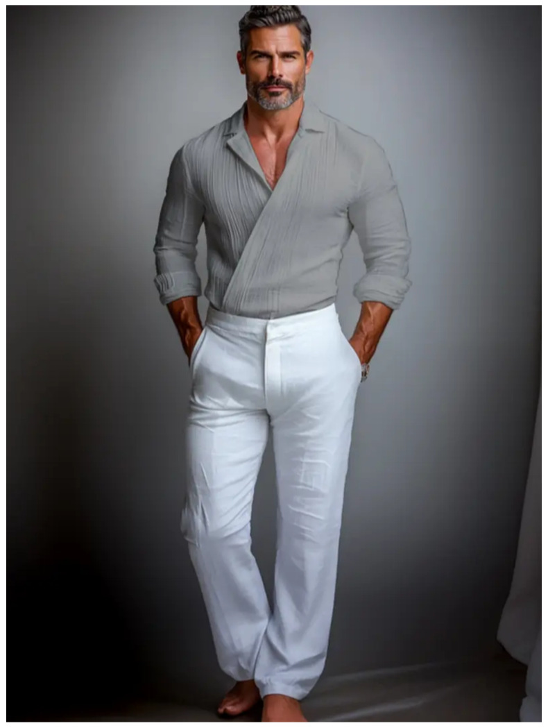 Business-Casual American-Style Long-Sleeve Mens Shirt Business-Casual American-Style Long-Sleeve Mens Shirt
