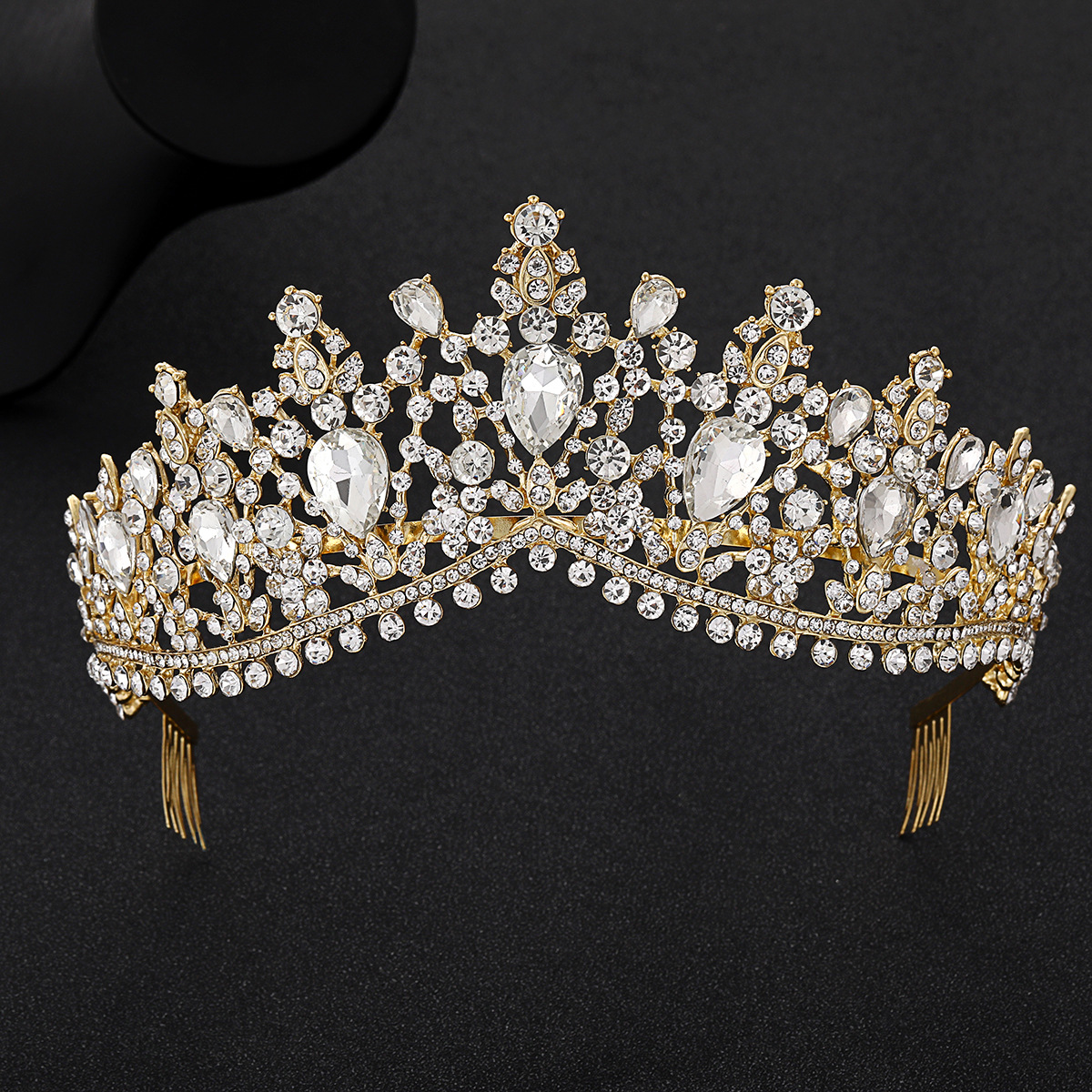 Baroque Bridal Crown Headdress Rhinestone Princess Formal Dress Accessories — foto 9
