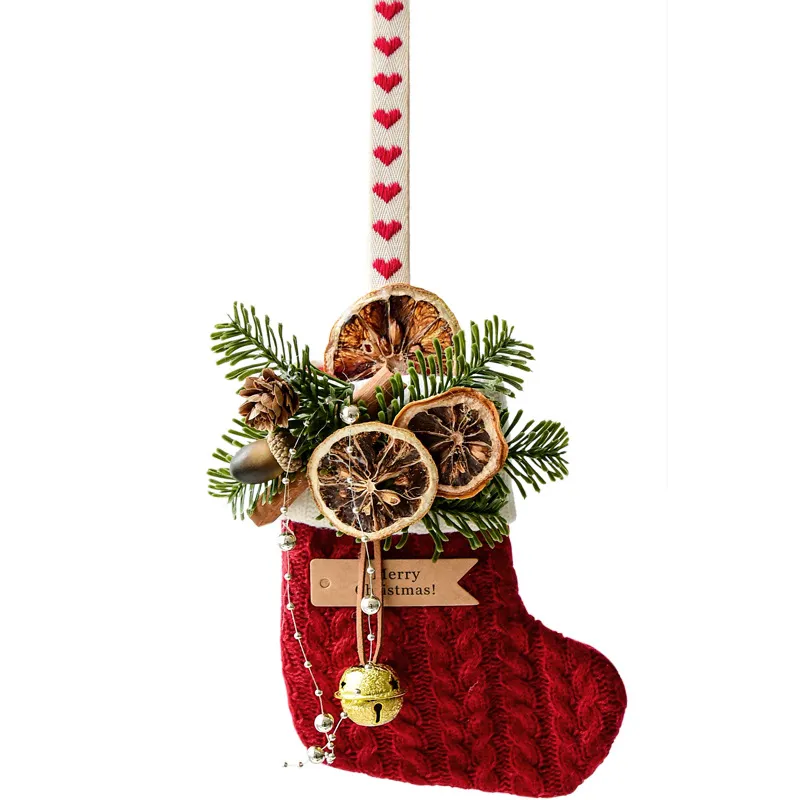 Christmas Decoration Knitted Christmas Stockings Scene Layout – image 5