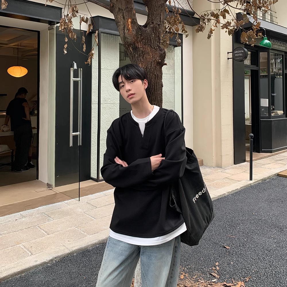 $9.31 Stitching Solid Color Hoodie Men And Women