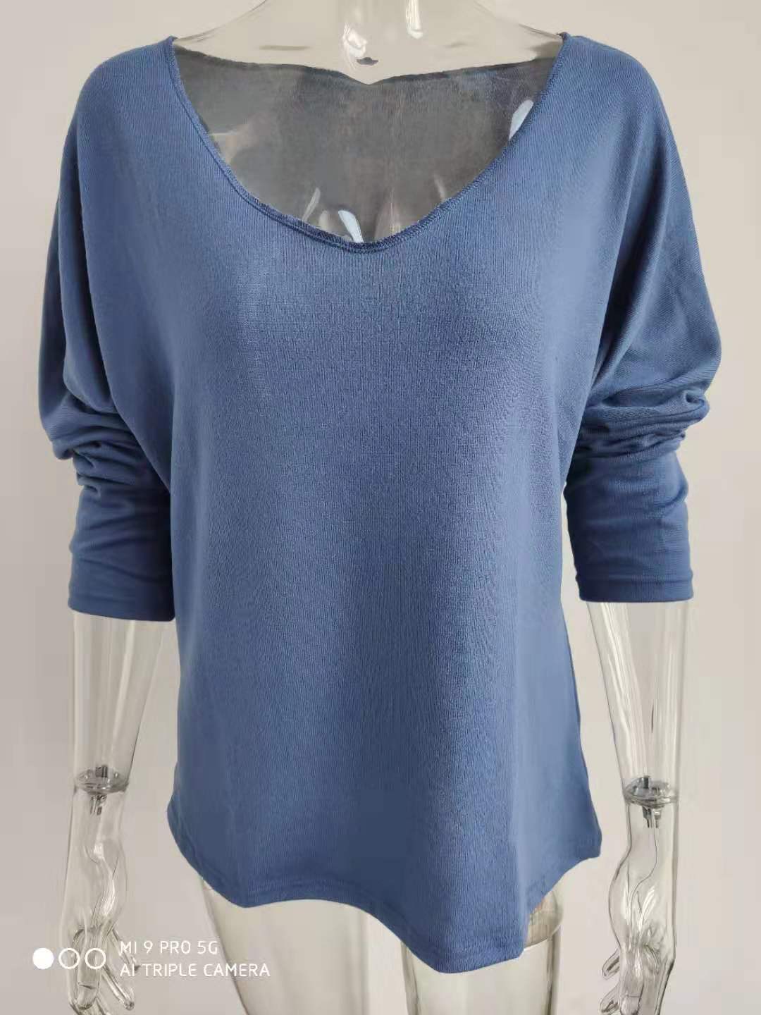 Title 8, Simple long sleeve V-neck pullover for women. A...