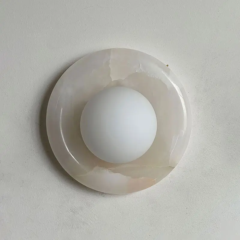 Natural Jade Wall Lamp French Entry Lux