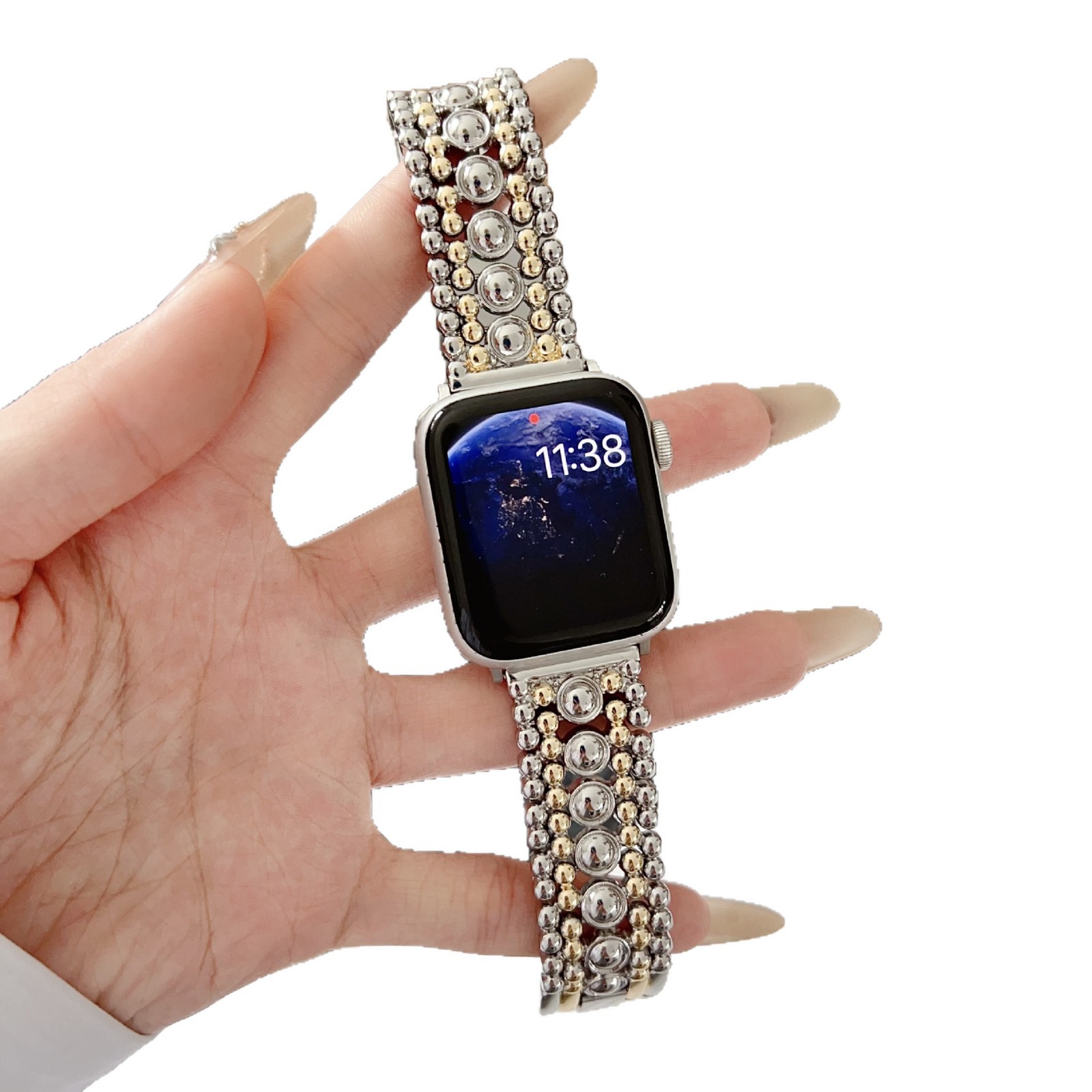 Five-bead Round Metal Watch Strap 9