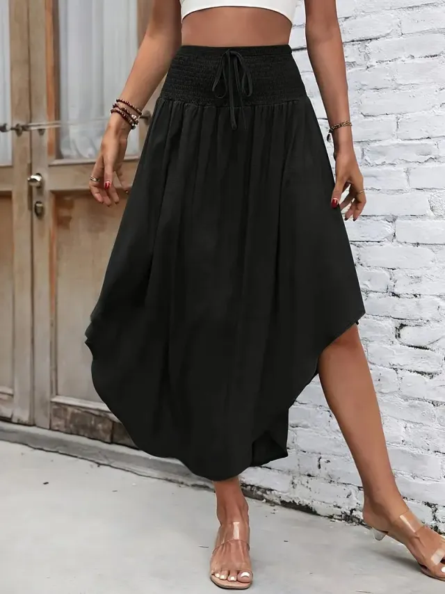 New Personalized Printed A Line Skirt Casual All match Tutu Black - Shop at LoveMi