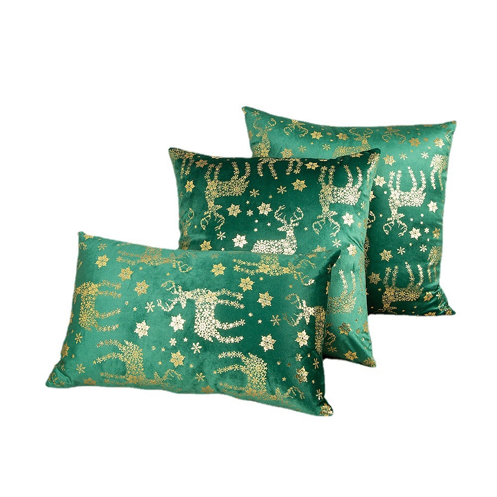 Netherlands Velvet Bronzing Christmas Style Pillow Cover