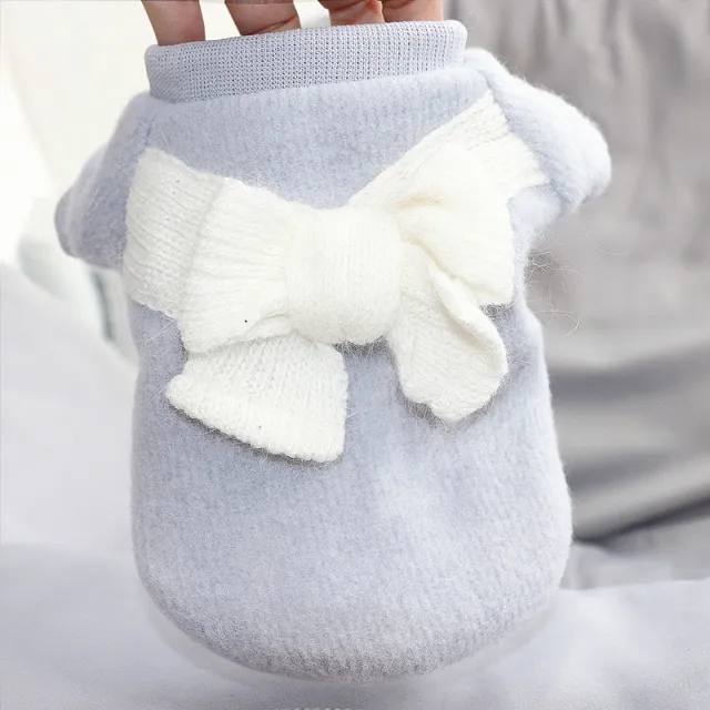 Pet Clothes Teddy Sweater Dog Clothes Bichon Pomeranian Schnauzer VIP Small Dog Cat Clothes Gray - Shop at LoveMi