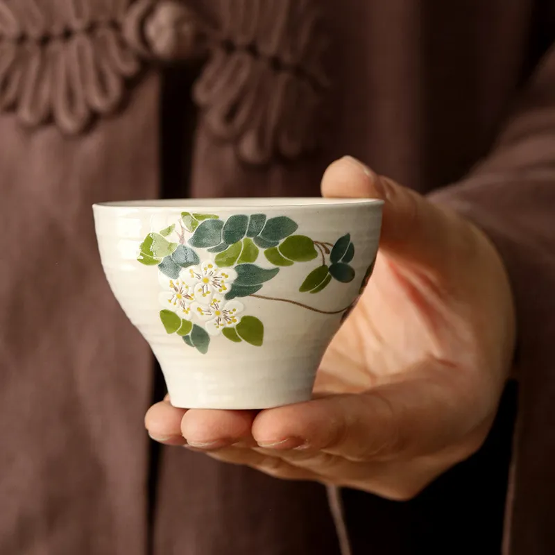 Grass And Wood Gray Ceramic Tea Bowl