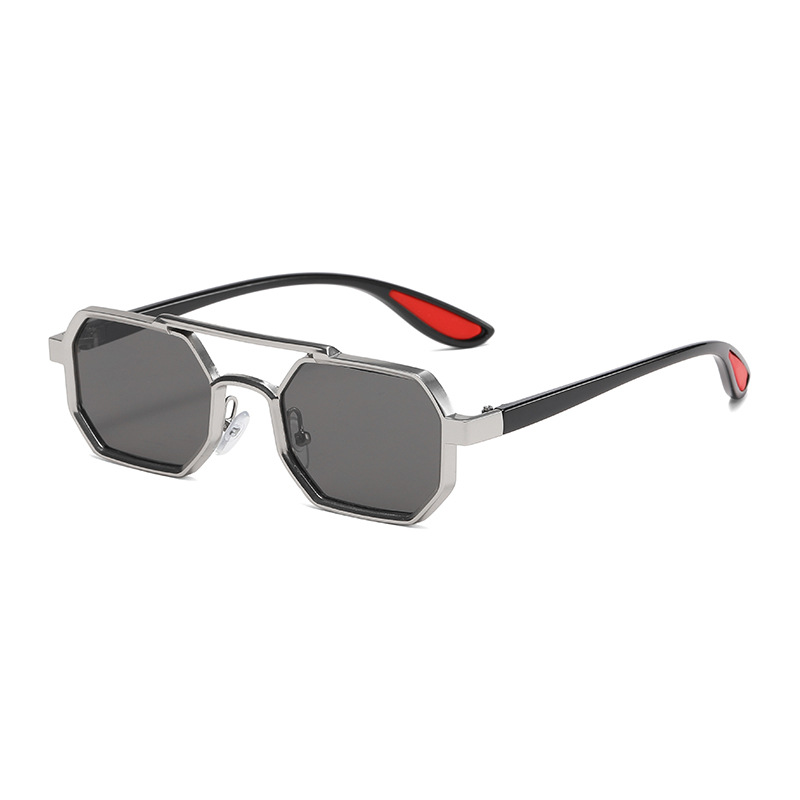 Silver Frame Black Gray Lens