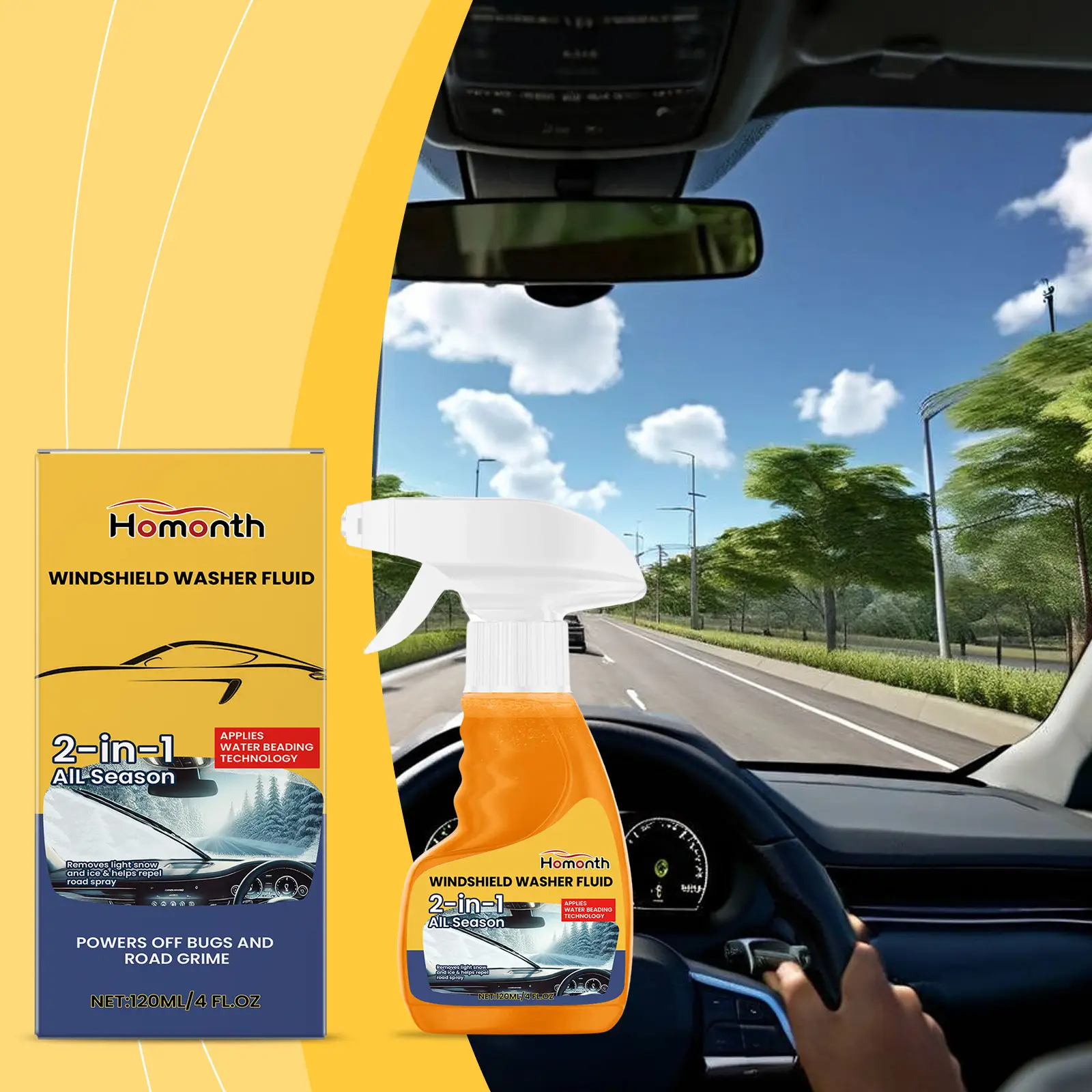Windshield Washer Fluid and Glass Cleaning Agent for Car