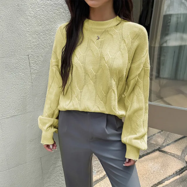 Long Sleeve Bottoming Shirt Sweaters Women's Clothing Light Yellow - Shop at LoveMi