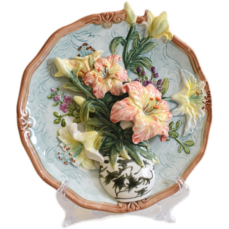 Lily Flower Ceramic Wall Plate Decor For The Home
