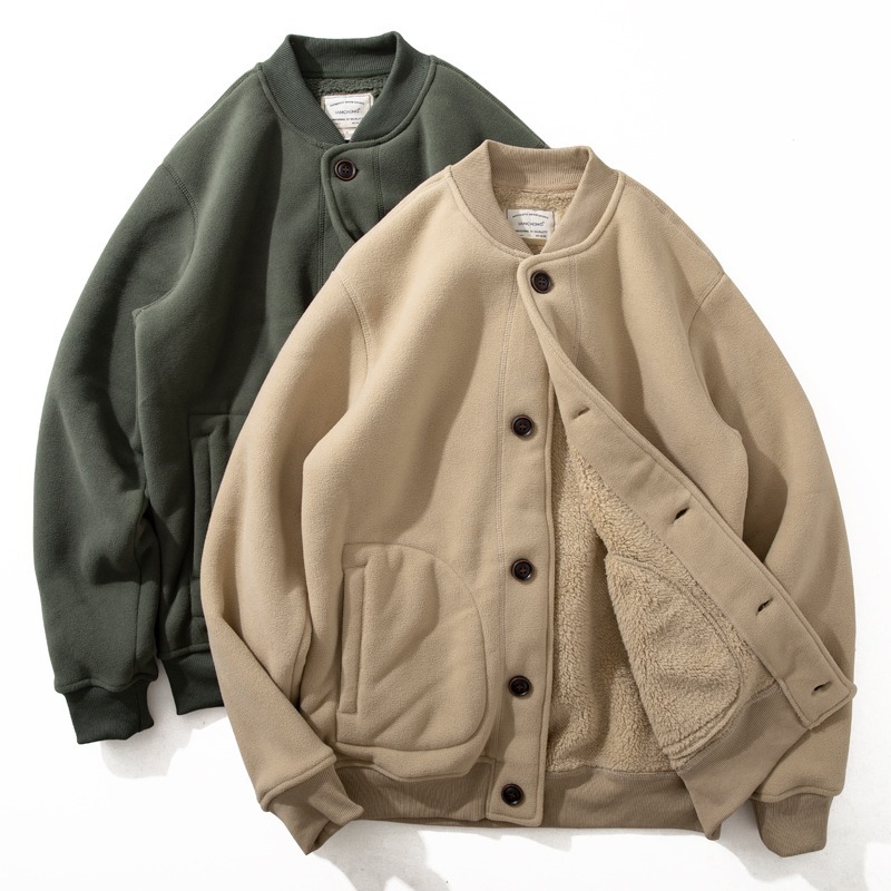 Trendy Japanese Minimalist Casual Jacket Thickened Lamb Wool Warm Coat