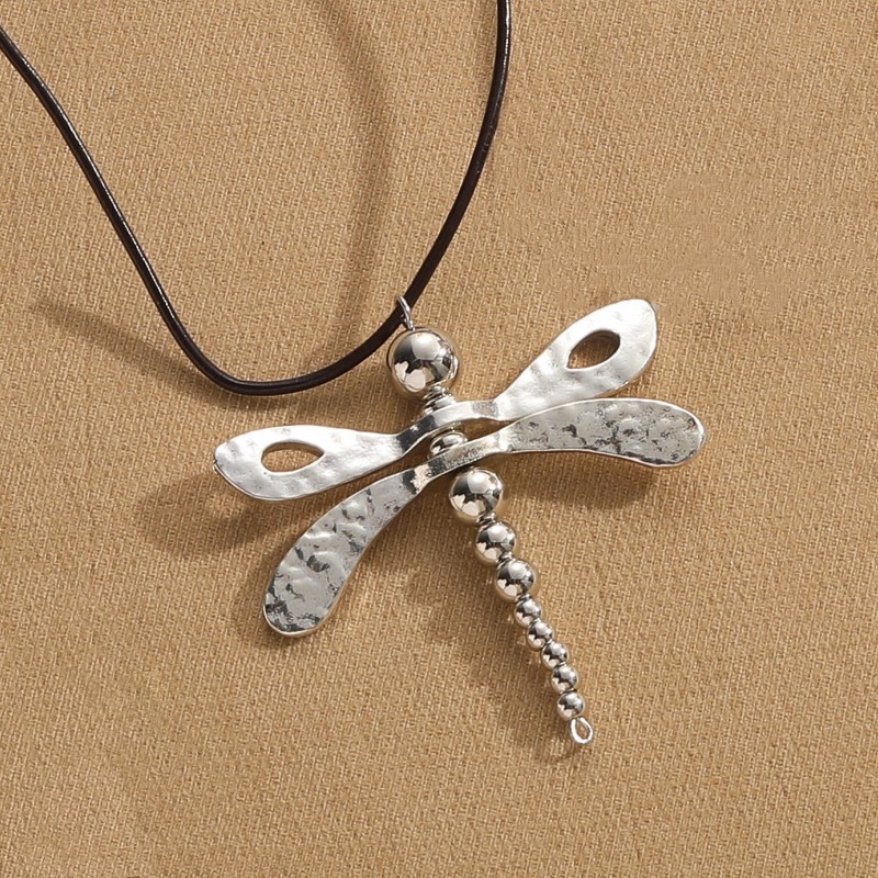 Acrylic Alloy CCB Wax Cord Jewelry Dragonfly Necklace Womens