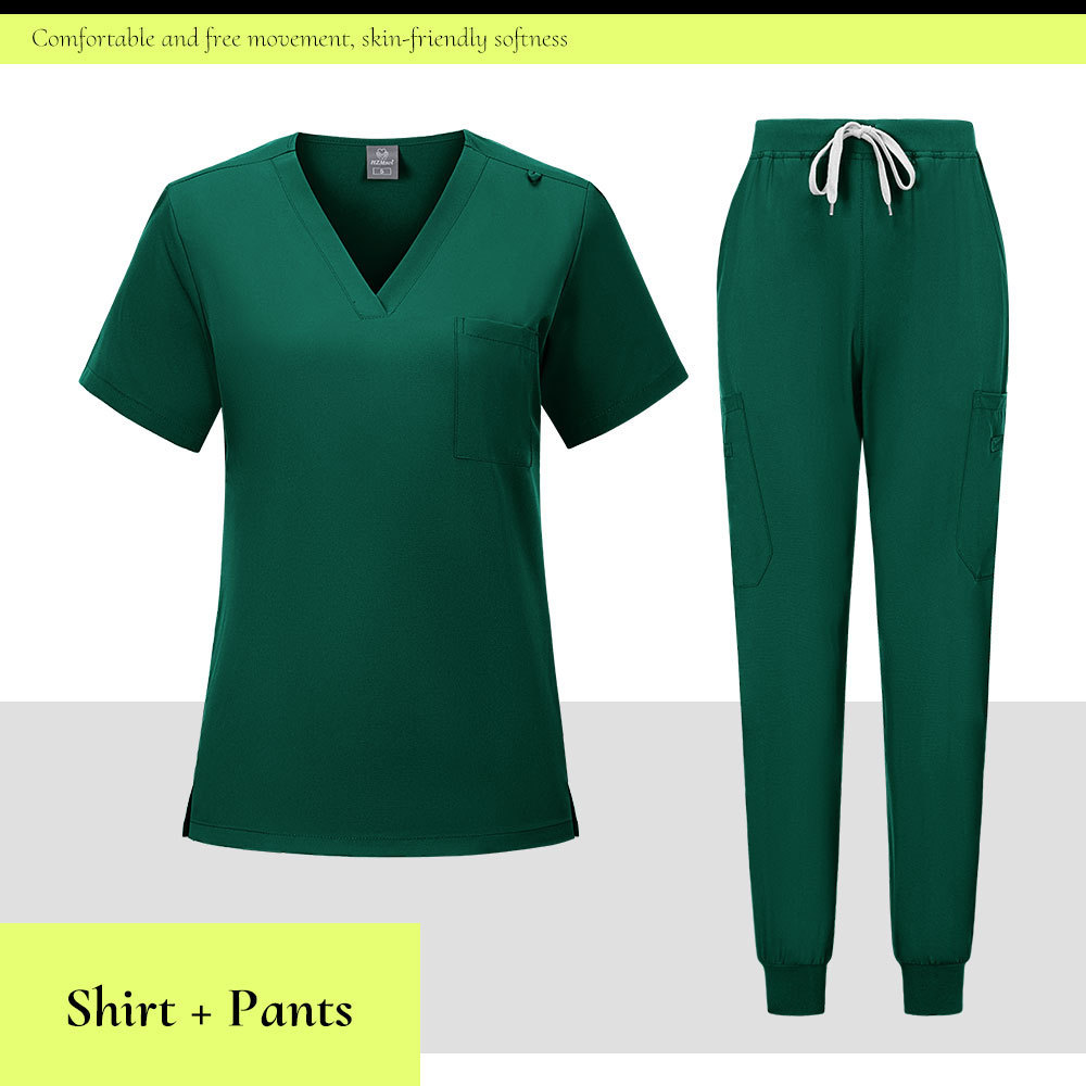 V-neck Medical Scrub Top And Pant Set - Image 8