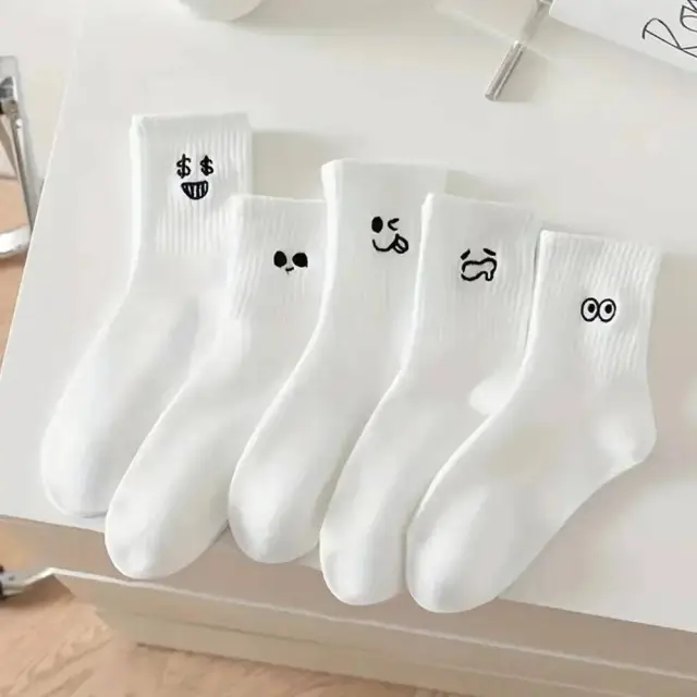 Socks For Women Mid calf Length Socks Thin Facial Expression Package - Shop at LoveMi
