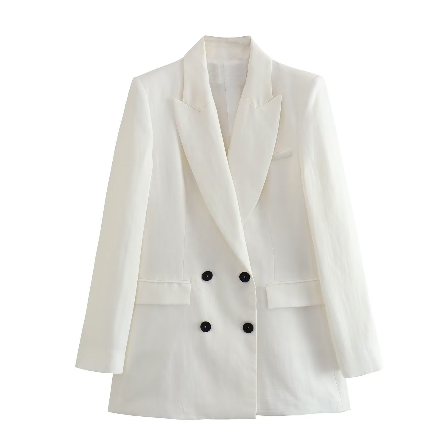 Linen Double Breasted Coat Vest Lines Straight-leg Pants Female Suit - Image 15