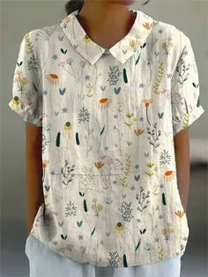 Retro Floral Cute Style Short Sleeve T shirt 3 Models D758 - Shop at LoveMi