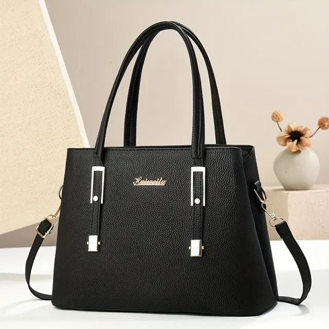Simple Tote Handbag Versatile Crossbody Or Shoulder Bag Black - Shop at LoveMi