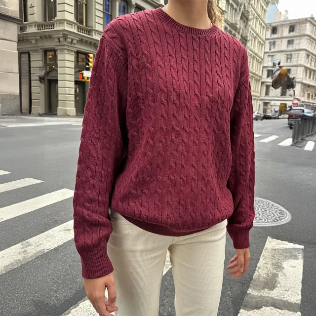 Solid Color Long Sleeve Bottoming Sweater Wool Women Red - Shop at LoveMi