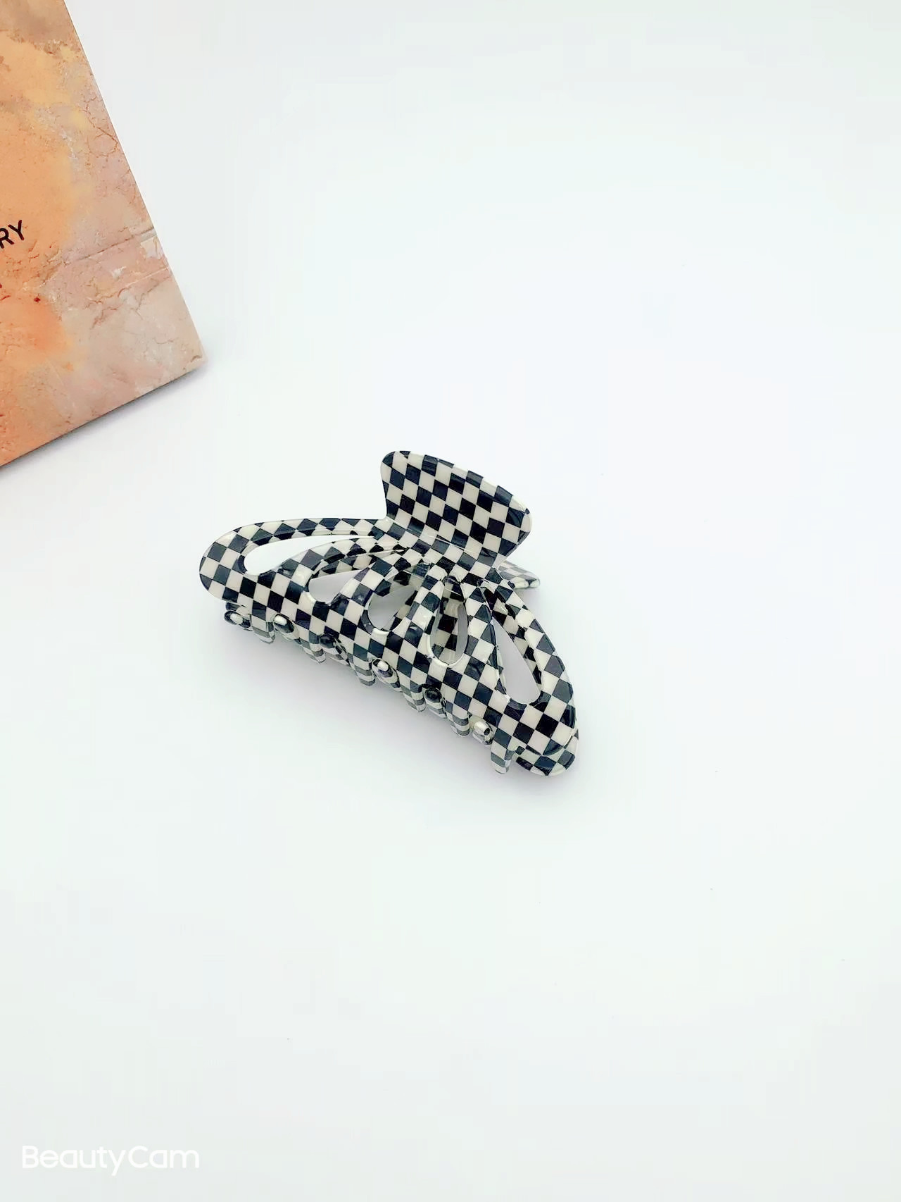 9CM Plaid Barrettes Girly Temperamental Hollow Grip