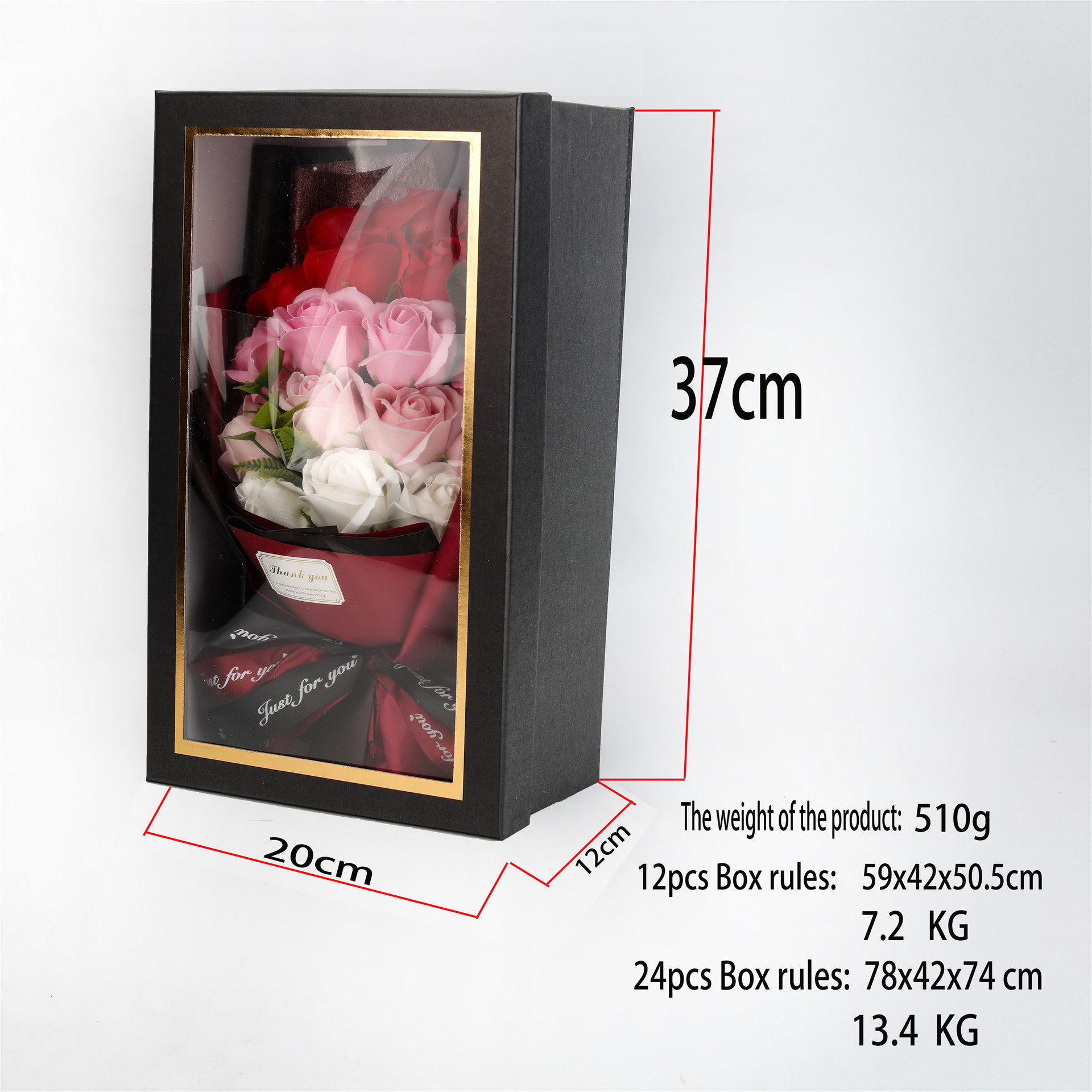 Title 6, Cross-border Amazon 18 Rose Soap Bouquet Gift B...