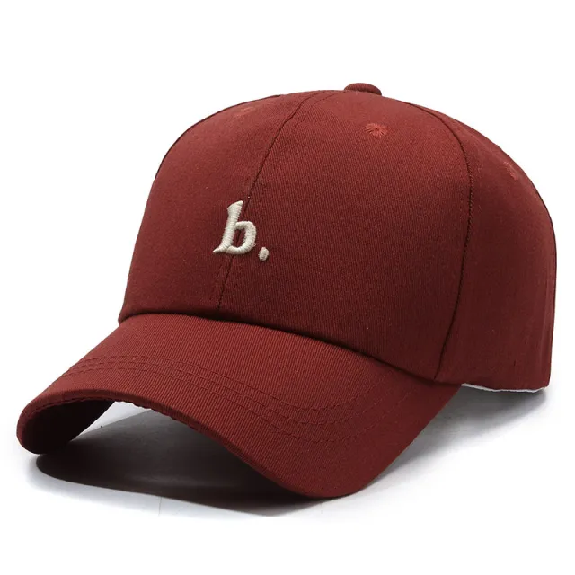 Letter B Soft Top All match Casual Curved Brim Face looking Little Girl Peaked Cap Red - Shop at LoveMi
