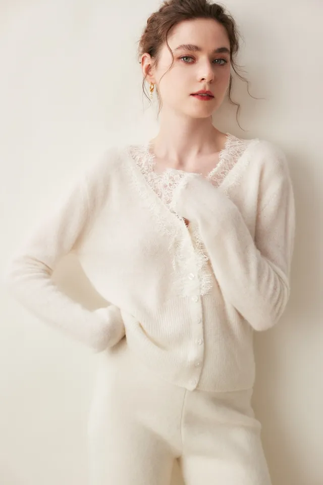 Women's Fashion Loose Cool Knitwear Coat White - Shop at LoveMi
