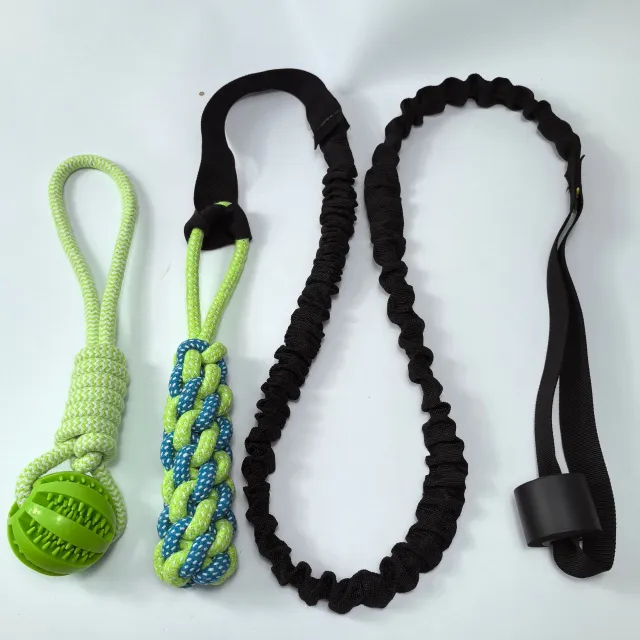 Pet Dog Tug Of War Rope Indoor Outdoor Bite Rope Toy Green Teether Ball Corncob - Shop at LoveMi