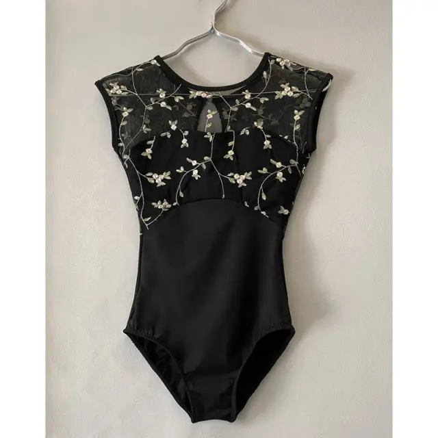 Ballet Practice Clothes Gym Outfit Women's Embroidered Jumpsuit Black Without Skirt - Shop at LoveMi