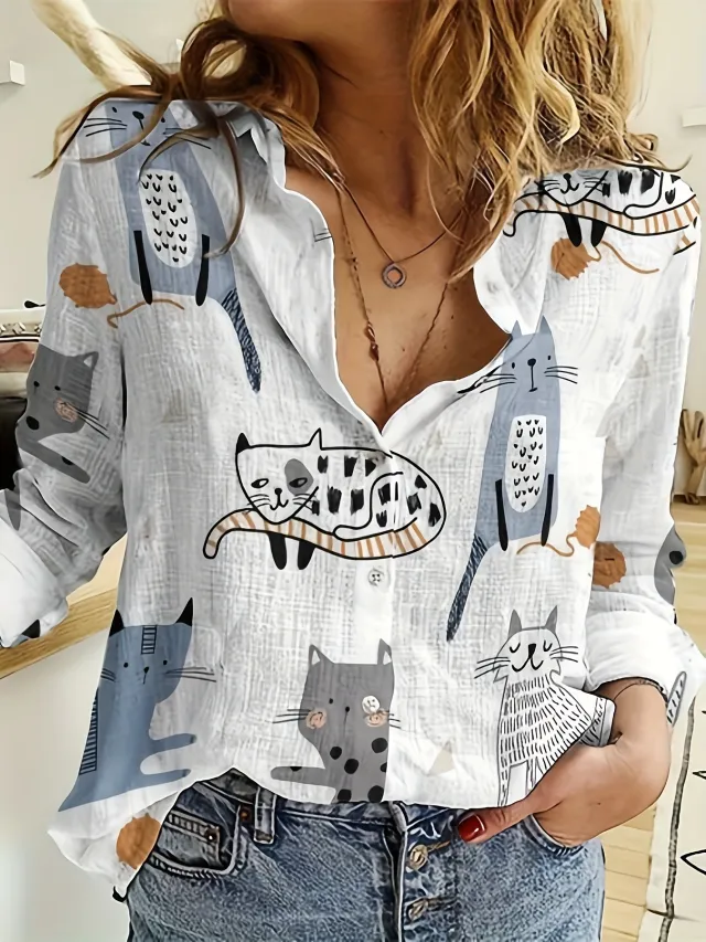 Love Sweet Fresh Casual And Comfortable 3D Digital Printing Loose Oversized Shirt Female Zhcscx15383 Xl - Shop at LoveMi