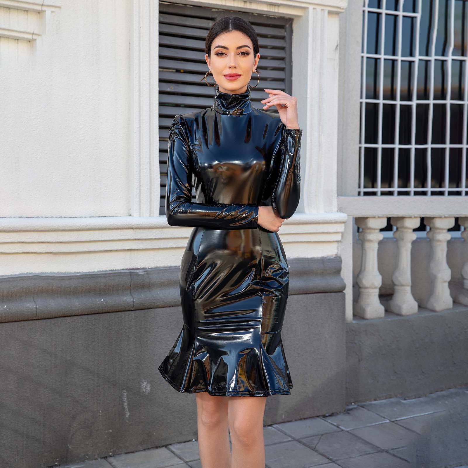 Shiny Patent Leather Mermaid Dress