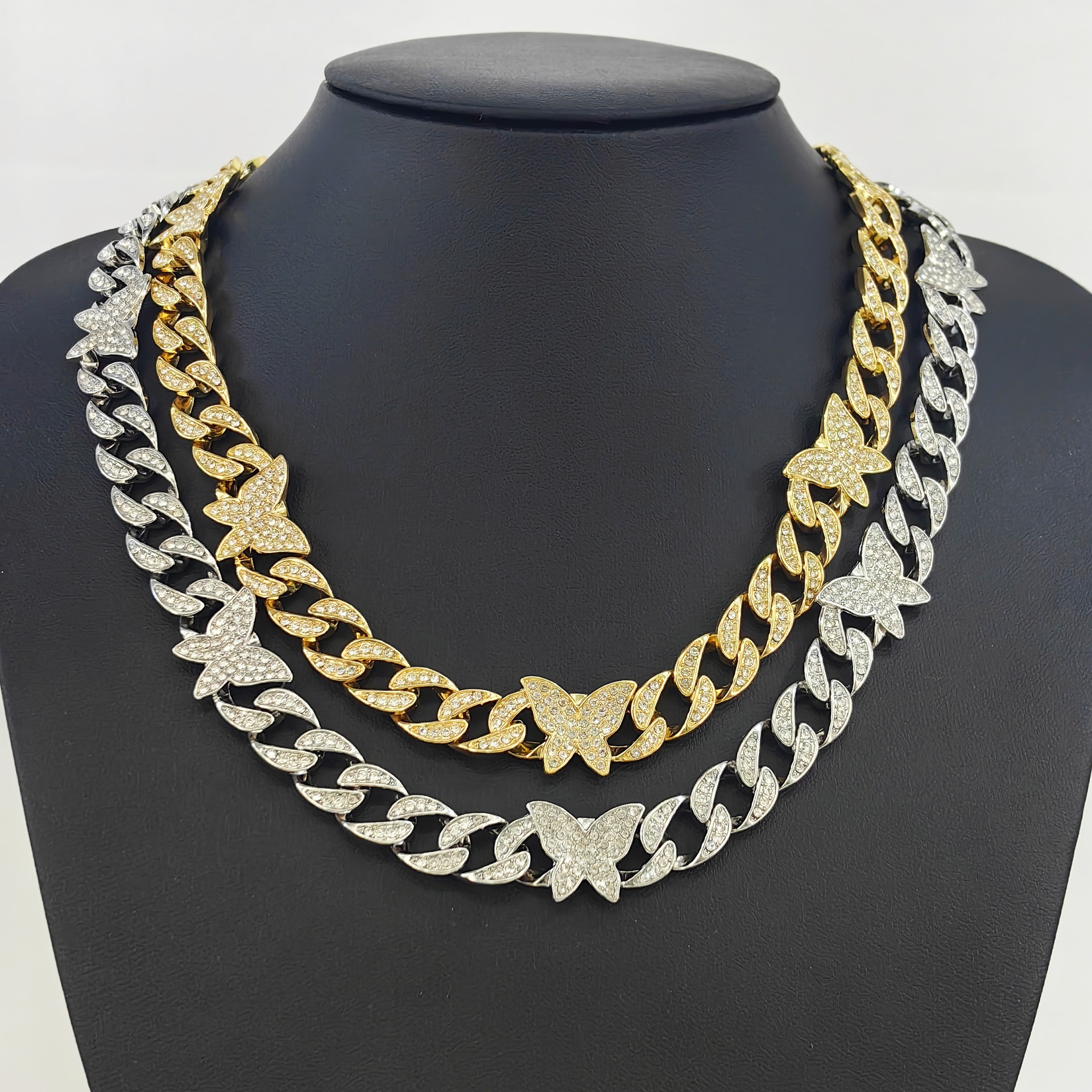 Small Butterfly Chain Diamond Necklace For Men And Women