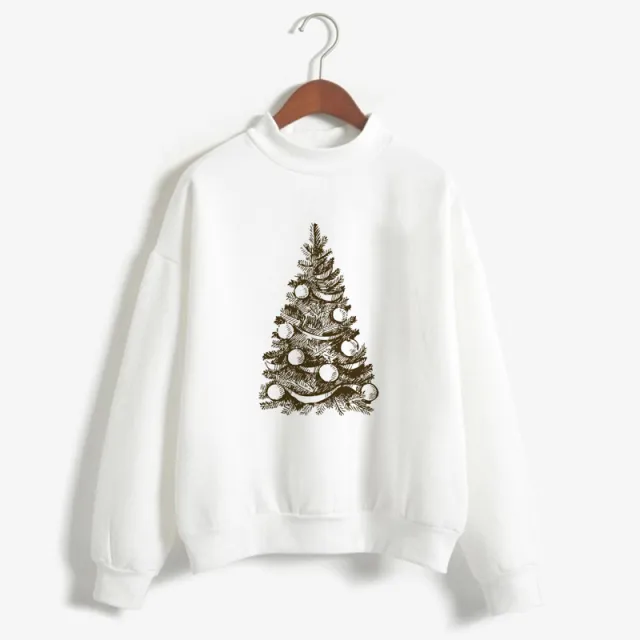 Christmas Printing Turtleneck Sweater Women 592Style Xl - Shop at LoveMi