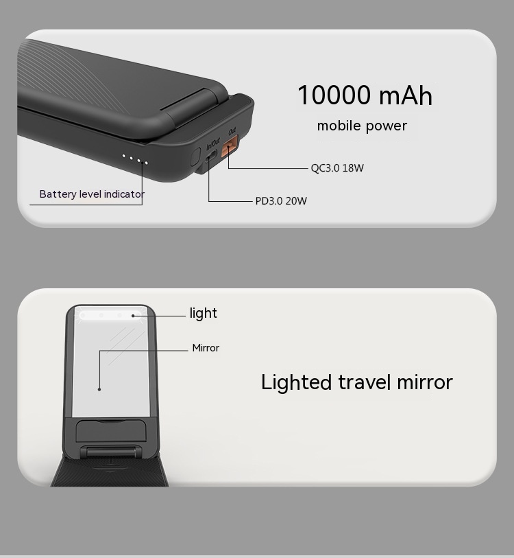 Foldable Wireless Charger 10000 MA Power Bank 12