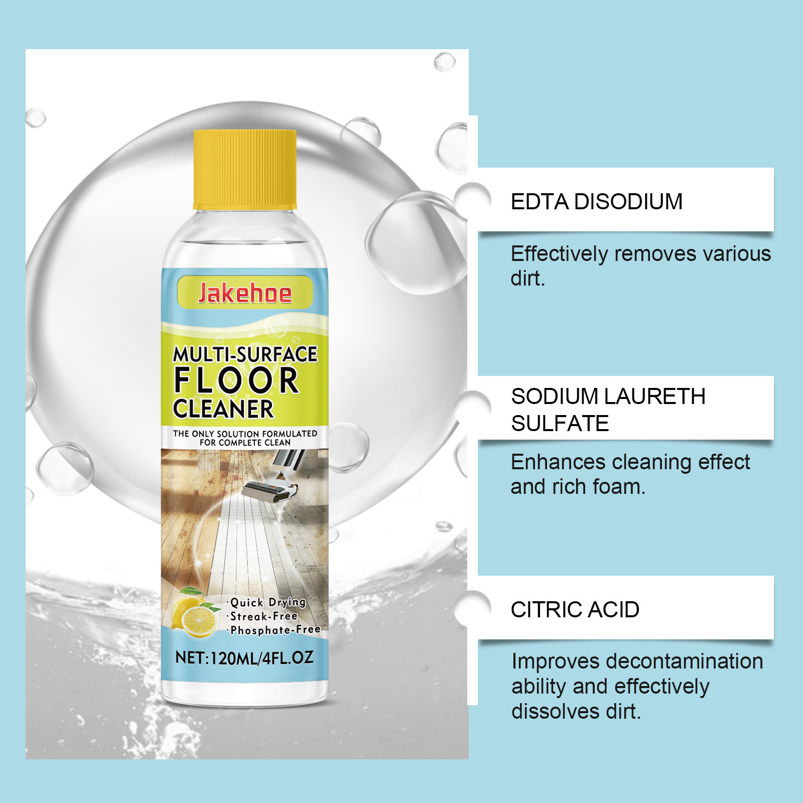 Nettoyant Sol Multisurfaces 120 ml — Dégraissant et Détartrant 3